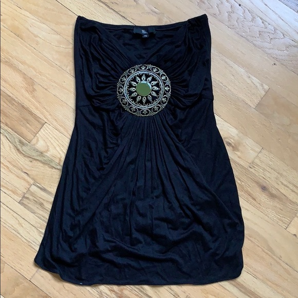 Sky Tops - Sky medallion black tube top with brass accent. Sky Tops - Sky medallion black tube top with brass accent.